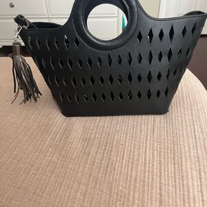Black Cutout Tote Bag